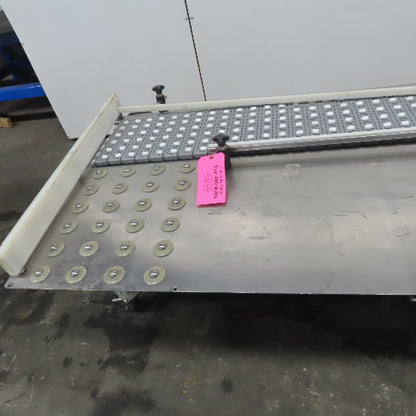 54" Stainless Steel Slide Bed Transfer Conveyor 12" Plastic Chain Belt 30FPM 3Ph
