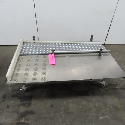 54" Stainless Steel Slide Bed Transfer Conveyor 12" Plastic Chain Belt 30FPM 3Ph