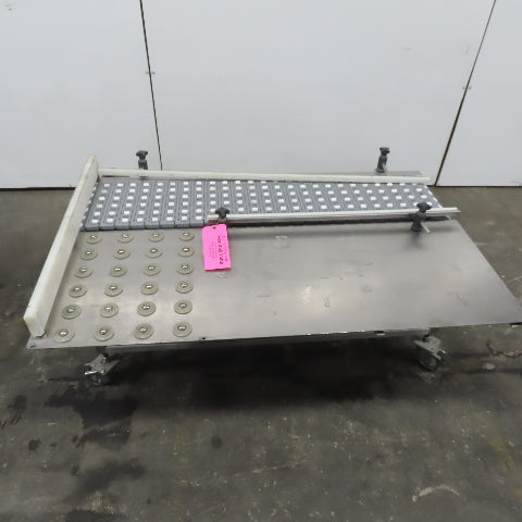 54" Stainless Steel Slide Bed Transfer Conveyor 12" Plastic Chain Belt 30FPM 3Ph