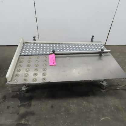 54" Stainless Steel Slide Bed Transfer Conveyor 12" Plastic Chain Belt 30FPM 3Ph
