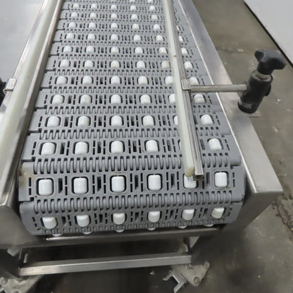 54" Stainless Steel Slide Bed Transfer Conveyor 12" Plastic Chain Belt 30FPM 3Ph
