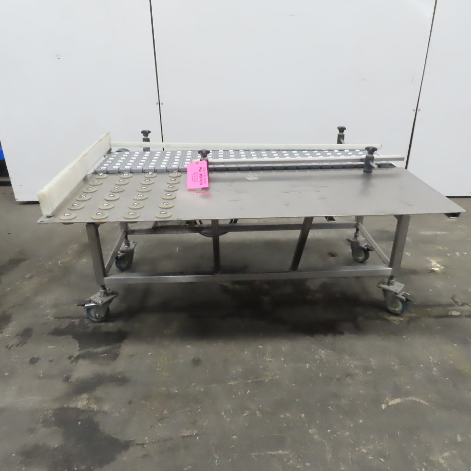 54" Stainless Steel Slide Bed Transfer Conveyor 12" Plastic Chain Belt 30FPM 3Ph