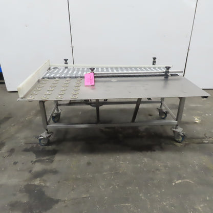 54" Stainless Steel Slide Bed Transfer Conveyor 12" Plastic Chain Belt 30FPM 3Ph