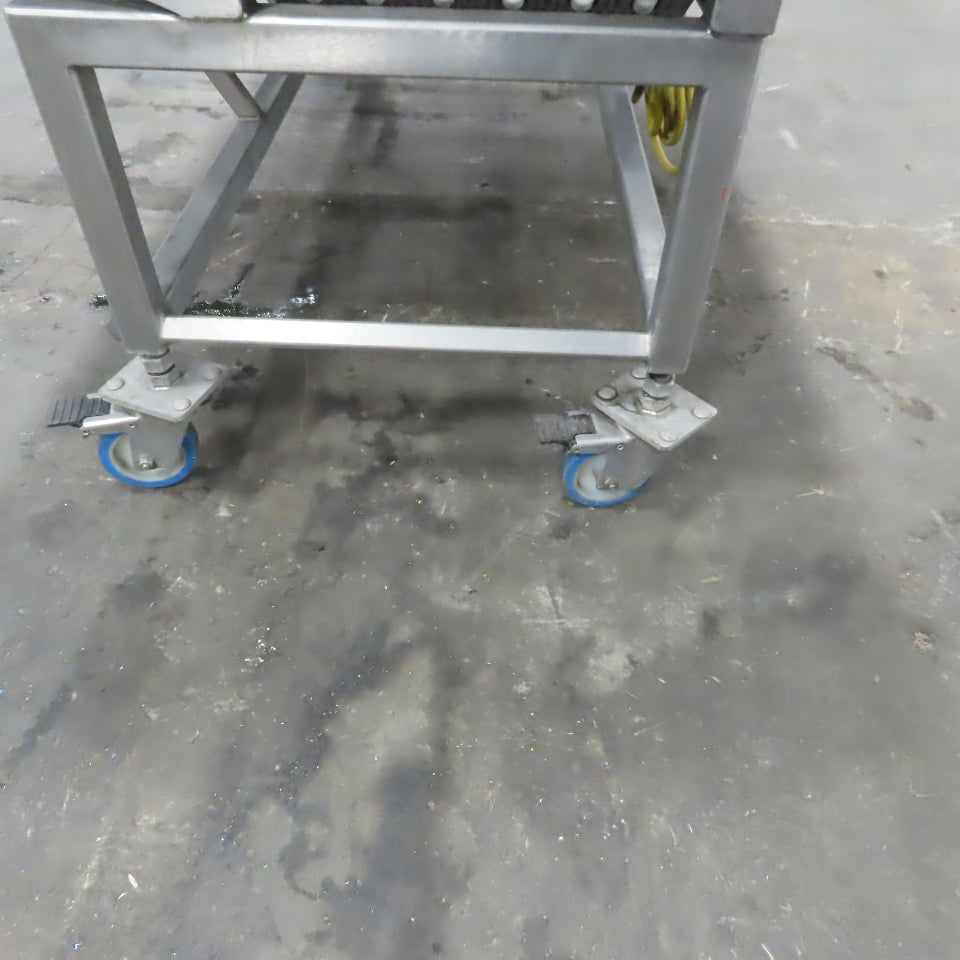 54" Stainless Steel Slide Bed Transfer Conveyor 12" Plastic Chain Belt 30FPM 3Ph