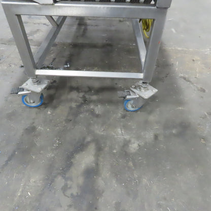 54" Stainless Steel Slide Bed Transfer Conveyor 12" Plastic Chain Belt 30FPM 3Ph