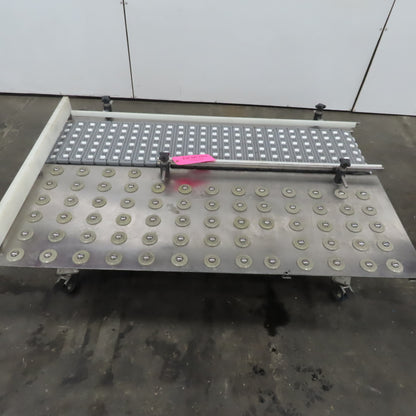 54" Stainless Steel Slide Bed Transfer Conveyor 12" Plastic Chain Belt 30FPM 3Ph