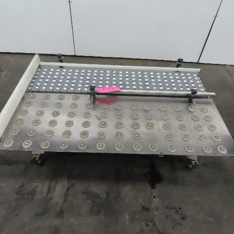 54" Stainless Steel Slide Bed Transfer Conveyor 12" Plastic Chain Belt 30FPM 3Ph