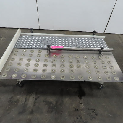54" Stainless Steel Slide Bed Transfer Conveyor 12" Plastic Chain Belt 30FPM 3Ph