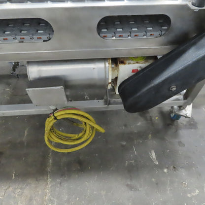 54" Stainless Steel Slide Bed Transfer Conveyor 12" Plastic Chain Belt 30FPM 3Ph