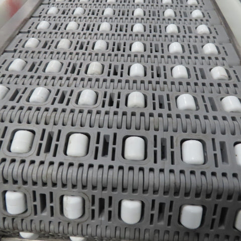 54" Stainless Steel Slide Bed Transfer Conveyor 12" Plastic Chain Belt 30FPM 3Ph