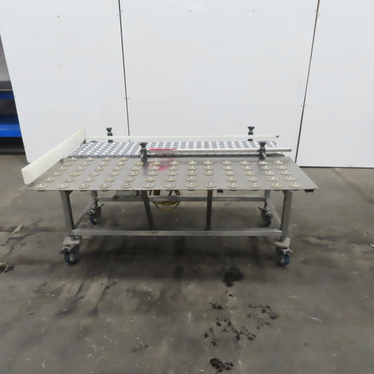 54" Stainless Steel Slide Bed Transfer Conveyor 12" Plastic Chain Belt 30FPM 3Ph