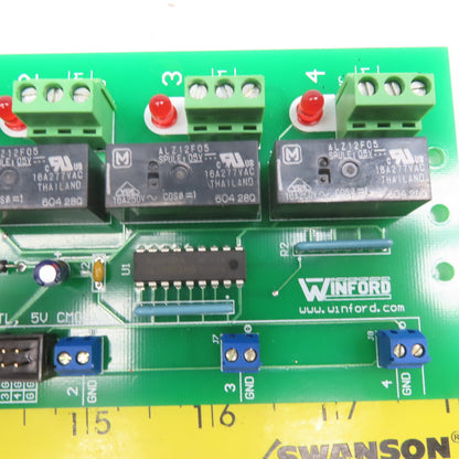 Winford RLY104-5V 4 Channel SPDT Relay Circuit Board 4.8-7.5VDC
