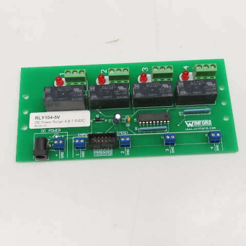 Winford RLY104-5V 4 Channel SPDT Relay Circuit Board 4.8-7.5VDC