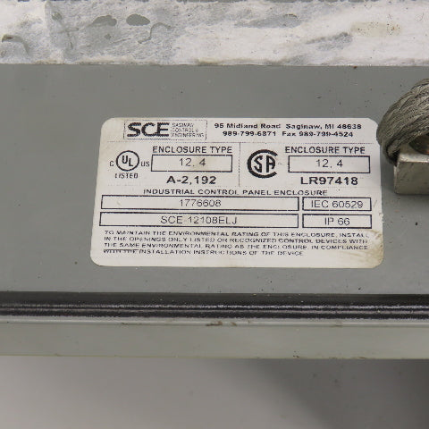 Saginaw Control SCE-12108BELJ 12" x 10" x 8" Electrical Enclosure W/Backplate
