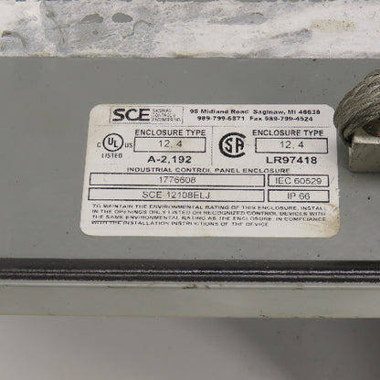 Saginaw Control SCE-12108BELJ 12" x 10" x 8" Electrical Enclosure W/Backplate