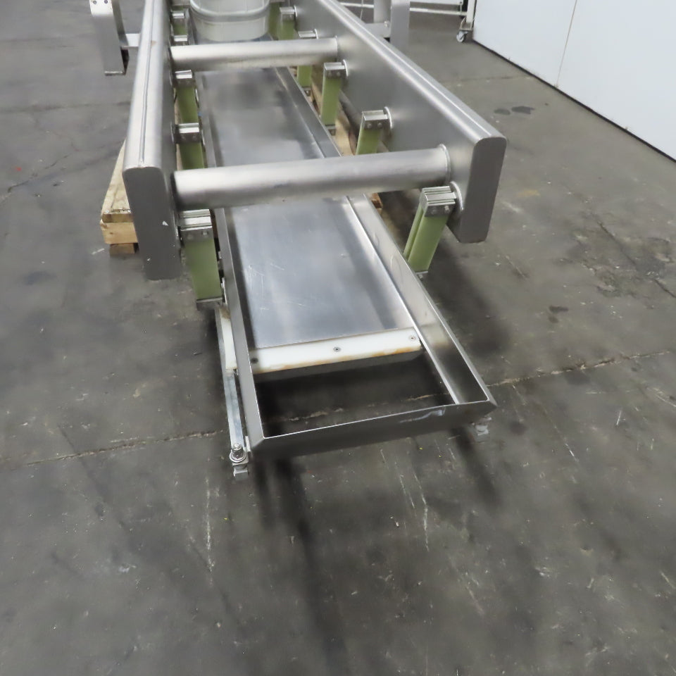Hanging Stainless Steel Pan 152"x17-1/2" Vibratory Shaker Washdown Conveyor