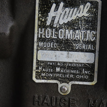 Hause Holomatic Model 7204 Lead Screw Tapping Head 2" Stroke 3PH 208-230/460