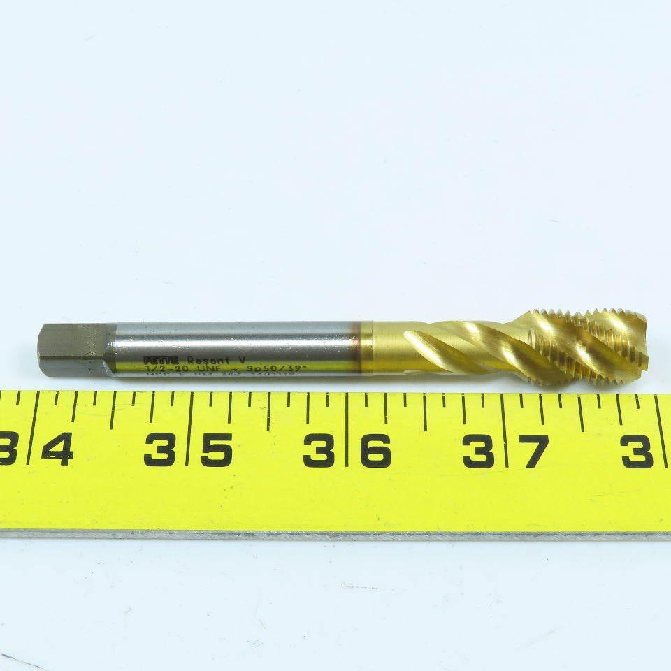LMT-Fette 1/2"-20 Spiral Bottoming Tap 4 Flute HSS-E-PM TiN Coated Lot of 2