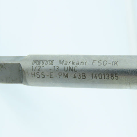 LMT-Fette 1/2"-20 Spiral Bottoming Tap 4 Flute HSS-E-PM TiN Coated Coolant Fed