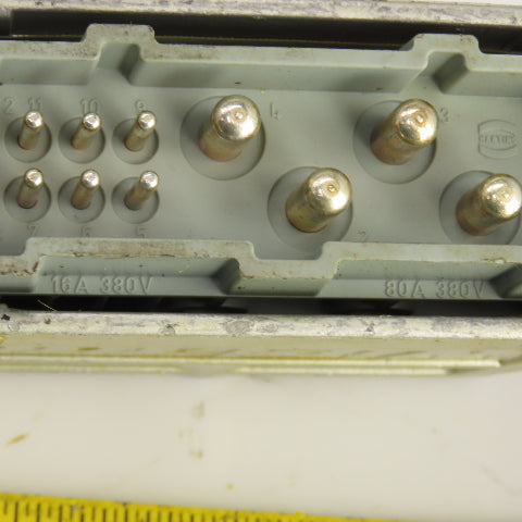 Harting HAN-K4-8M 12 Pin Male Heavy Duty Connector 380V 16/80A
