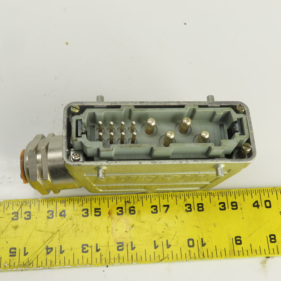 Harting HAN-K4-8M 12 Pin Male Heavy Duty Connector 380V 16/80A