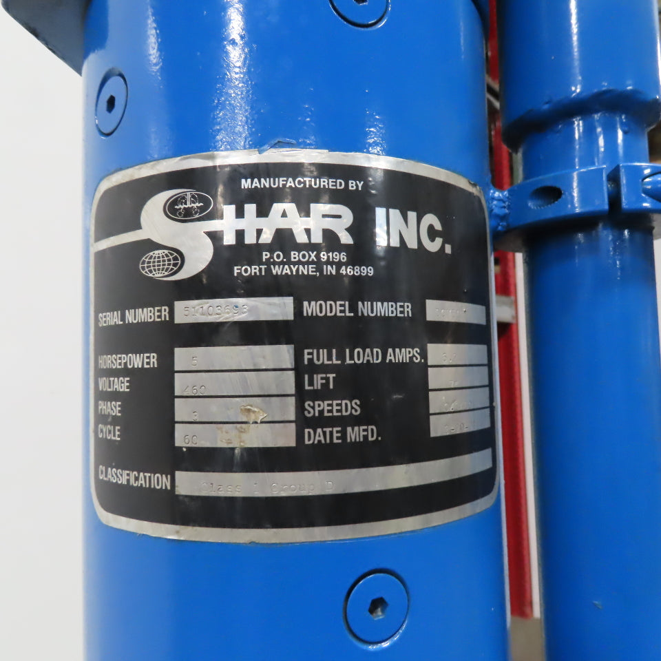 Shar Inc. DCV50THZ 220/480V 5Hp 3450RPM Industrial Disperser Mixer 7" Lift