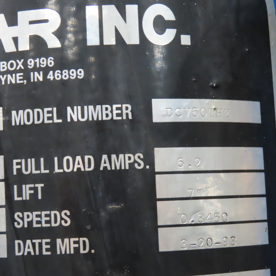 Shar Inc. DCV50THZ 220/480V 5Hp 3450RPM Industrial Disperser Mixer 7" Lift