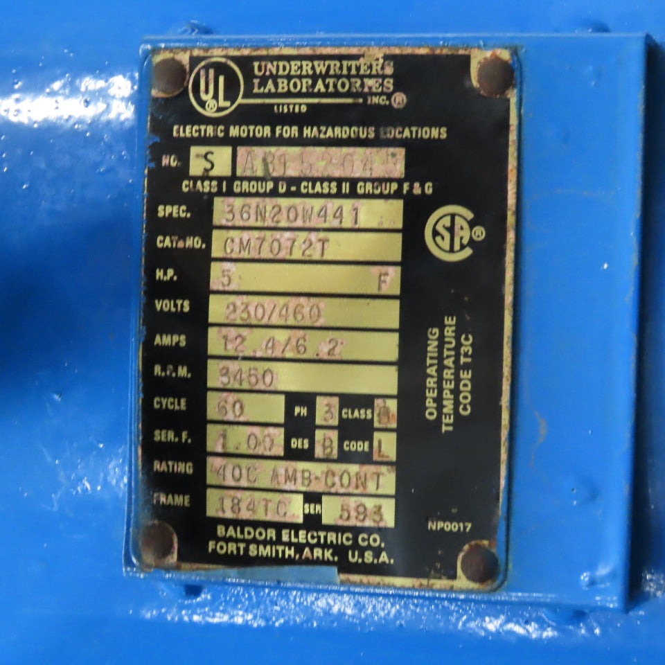 Shar Inc. DCV50THZ 220/480V 5Hp 3450RPM Industrial Disperser Mixer 7" Lift