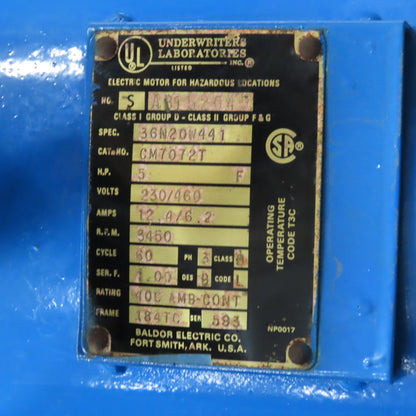 Shar Inc. DCV50THZ 220/480V 5Hp 3450RPM Industrial Disperser Mixer 7" Lift
