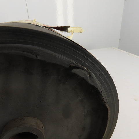 Bingham Roller 19" Width Rubber Clad Conveyor Pulley Head Roller 1-1/4" Shaft