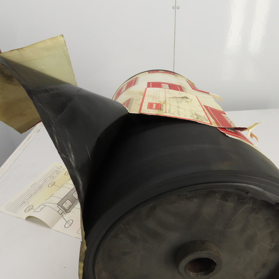 Bingham Roller 19" Width Rubber Clad Conveyor Pulley Head Roller 1-1/4" Shaft