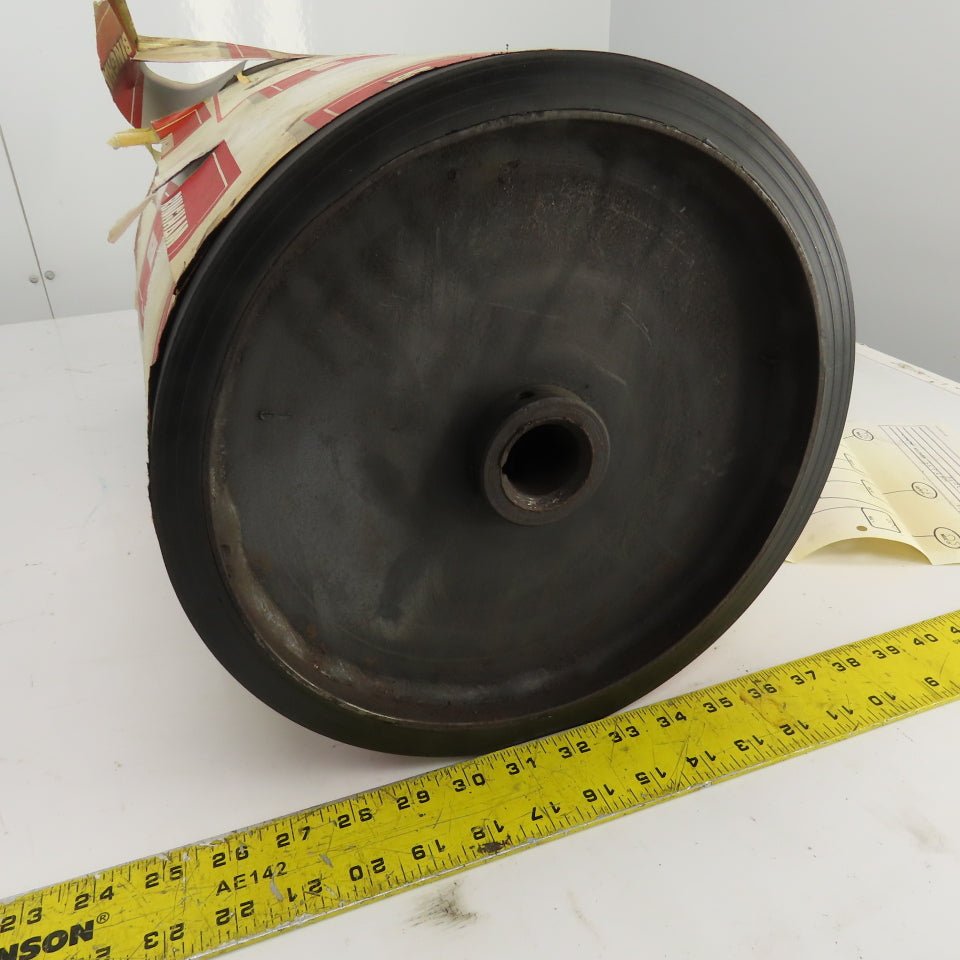 Bingham Roller 19" Width Rubber Clad Conveyor Pulley Head Roller 1-1/4" Shaft