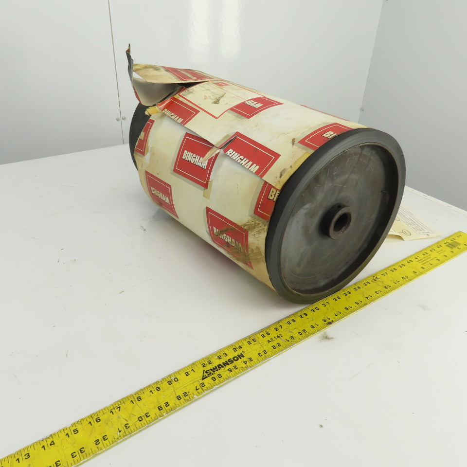 Bingham Roller 19" Width Rubber Clad Conveyor Pulley Head Roller 1-1/4" Shaft