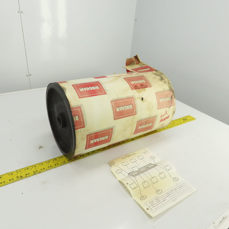 Bingham Roller 19" Width Rubber Clad Conveyor Pulley Head Roller 1-1/4" Shaft