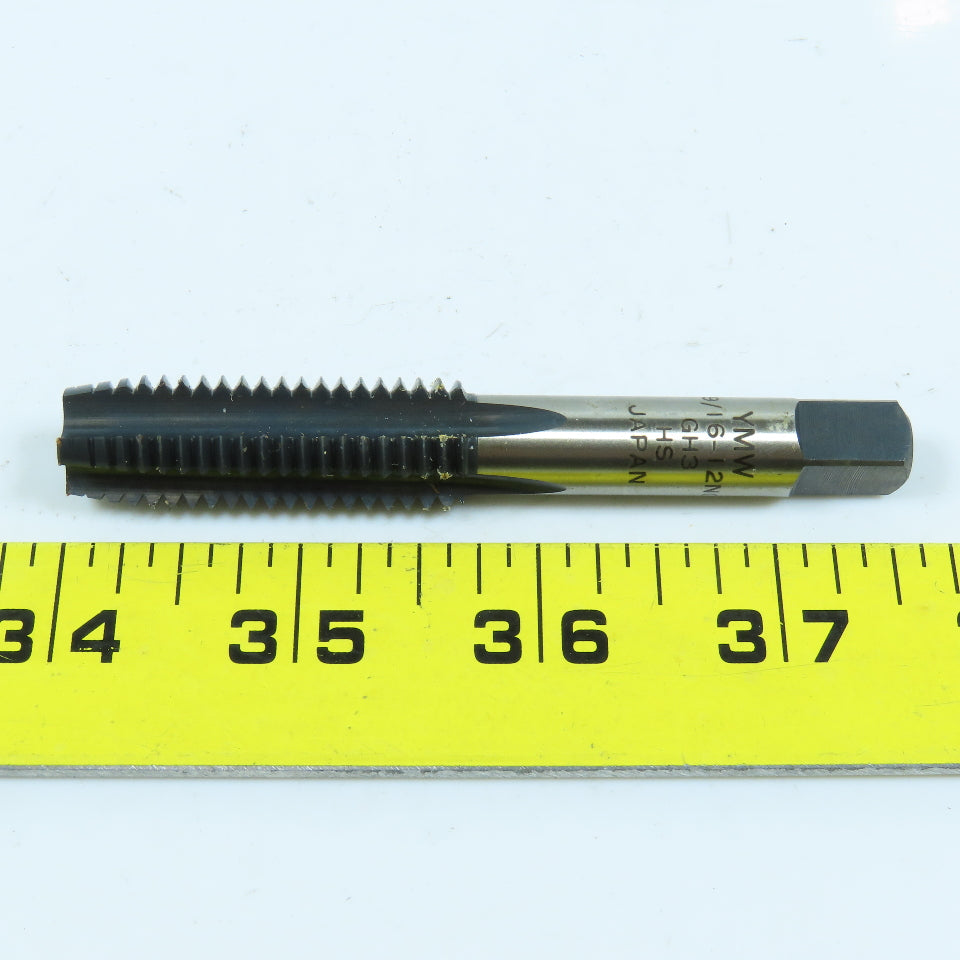 YMW 9/16"-12 Plug Tap Straight 4 Flute  GH3 Black Oxide Lot of 3