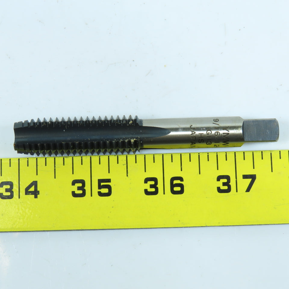 YMW 9/16"-12 Plug Tap Straight 4 Flute  GH3 Black Oxide Lot of 3