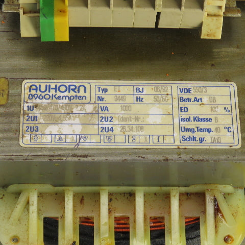 Auhorn 9449 ET 1000VA Machine Transformer Pri 450/470/490V Sec 220V 50/60HZ