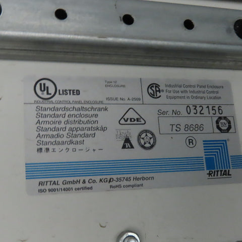 Rittal 72" x 22" x 23" Free Standing Double Sided Operator Control Computer Rack