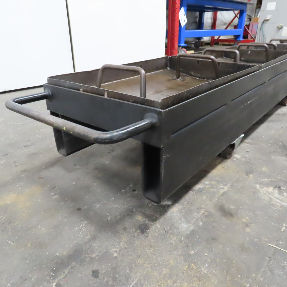 65" x 15" Rolling Under Machine Slug Scrap Chip Catchment Tray Pan
