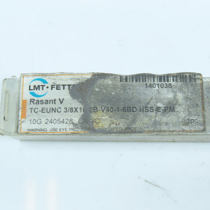 LMT-Fette 1401038 3/8"-16 Spiral Bottoming Tap 3 Flute Rasant V TiN Coated
