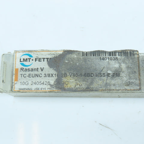 LMT-Fette 1401038 3/8"-16 Spiral Bottoming Tap 3 Flute Rasant V TiN Coated