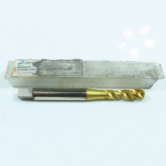 LMT-Fette 1401038 3/8"-16 Spiral Bottoming Tap 3 Flute Rasant V TiN Coated