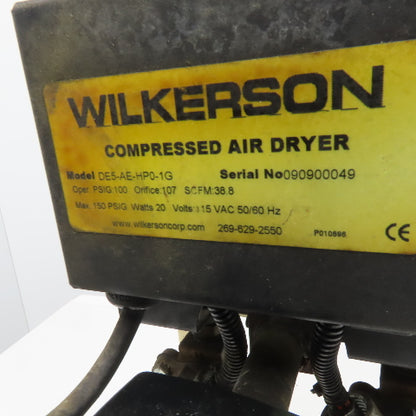 Wilkerson DE5-AE-HP0-1G Regenerative Pressure Air Dryer 115V 50/60Hz 38.8CFM