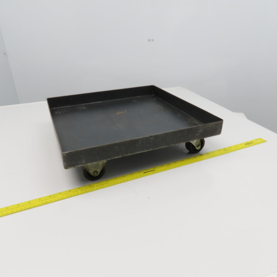 19" x 19" Square Mobile Tote Drum Cart Dolly 5-1/4" Tall