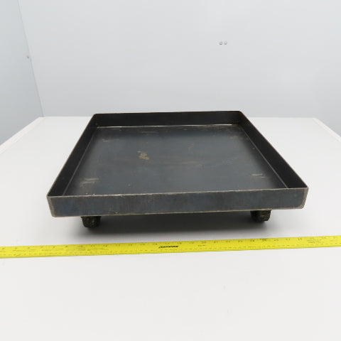 19" x 19" Square Mobile Tote Drum Cart Dolly 5-1/4" Tall