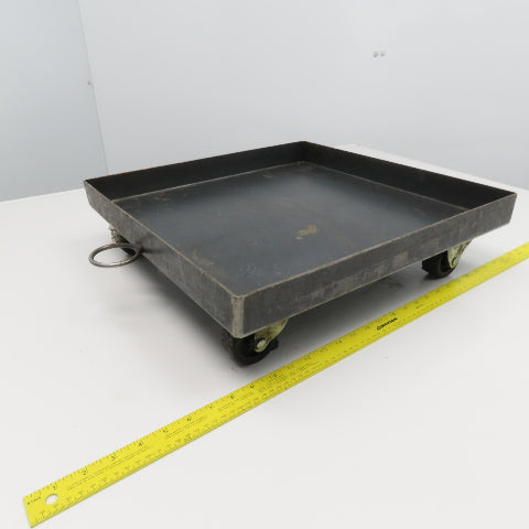 19" x 19" Square Mobile Tote Drum Cart Dolly 5-1/4" Tall