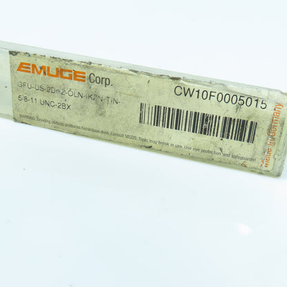 Emuge CW10F0005015 5/8"-11 Thread Forming Roll Tap 6 Groove TiN Coolant Fed
