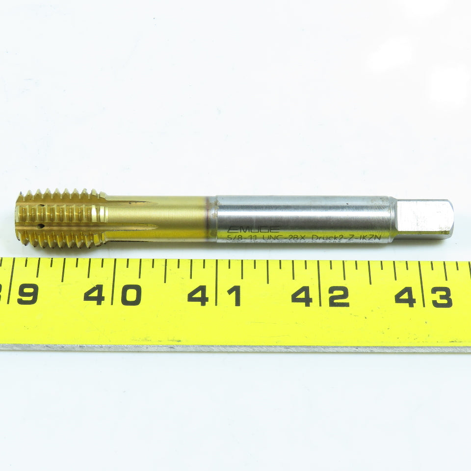Emuge CW10F0005015 5/8"-11 Thread Forming Roll Tap 6 Groove TiN Coolant Fed