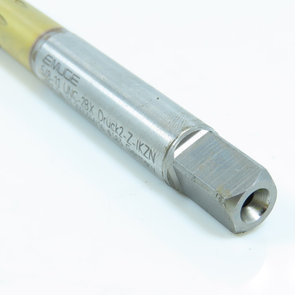Emuge CW10F0005015 5/8"-11 Thread Forming Roll Tap 6 Groove TiN Coolant Fed
