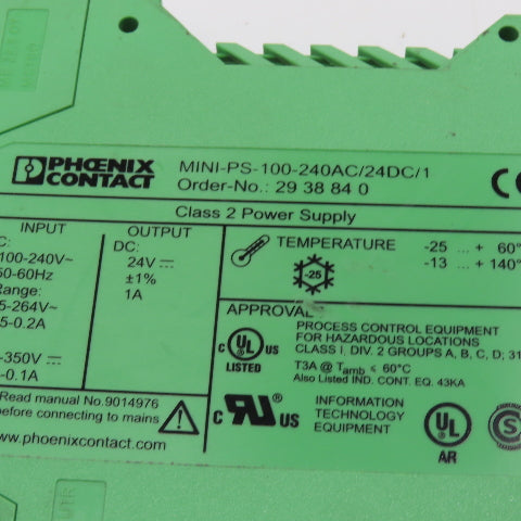 Phoenix MINIPS-100-240AC/24DC/1 Mini Power Supply 100-240V 24VDC Output